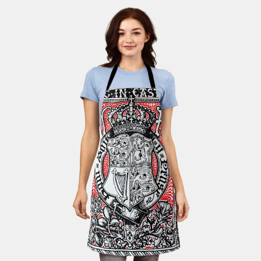 蔵書票クイーンビクトリアアットウィンザーキャッスル エプロン (着用した状態)