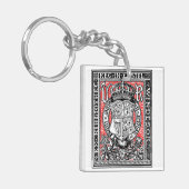 蔵書票クイーンビクトリアアットウィンザーキャッスル キーホルダー (正面左)