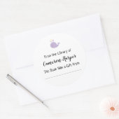 蔵書票シンプルPurple Wheelerの図書館より ラウンドシール (封筒)