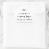 蔵書票シンプルPurple Wheelerの図書館より ラウンドシール (バッグ)