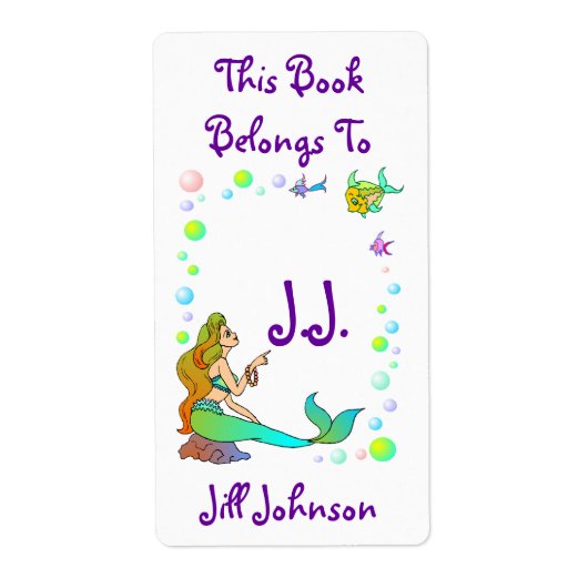 蔵書票シーマーメイドポイントアットイニシャルラベル ラベル (正面)