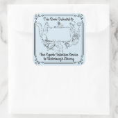 蔵書票シール図書館ボランティア学校名 スクエアシール (バッグ)