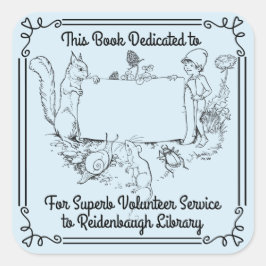 蔵書票シール図書館ボランティア学校名 スクエアシール