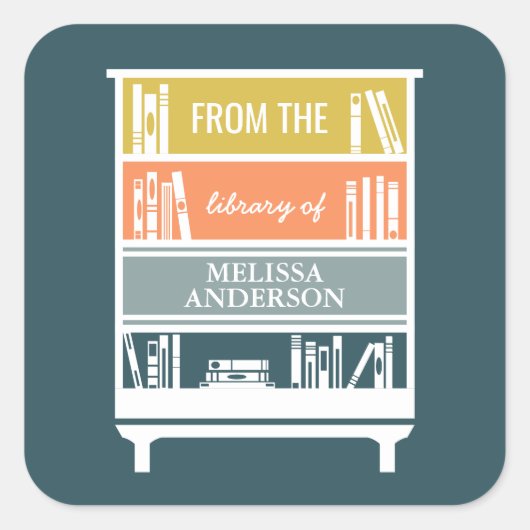 蔵書票スクエアステッカー スクエアシール (正面)