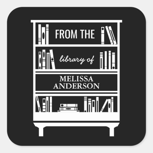 蔵書票スクエアステッカー スクエアシール (正面)