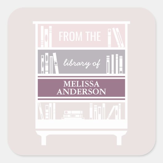 蔵書票スクエアステッカー スクエアシール (正面)