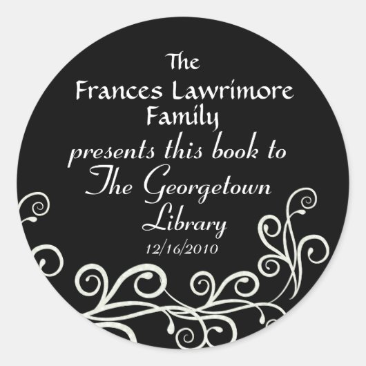 蔵書票ステッカー(SRF) ラウンドシール (正面)