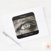 蔵書票パーソナライズされたの資産ラベル スクエアシール (封筒)