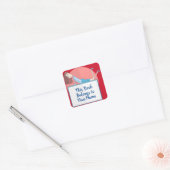 蔵書票パーソナライズされたガールブック、学生用ブック スクエアシール (封筒)