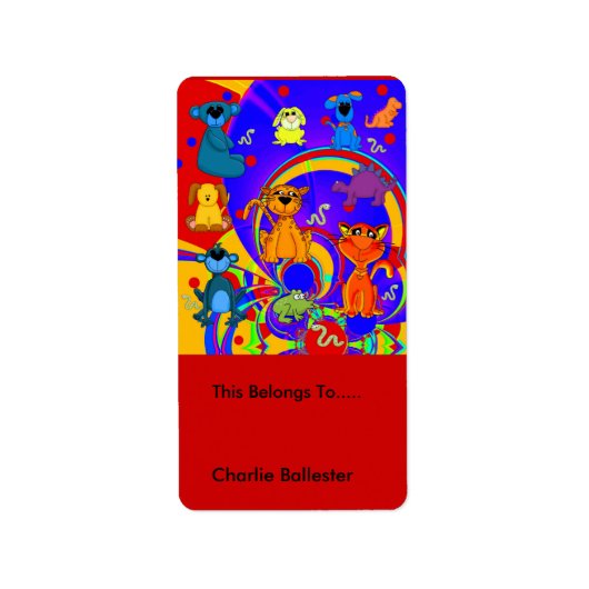 蔵書票ラベルキッズシール動物 ラベル (正面)