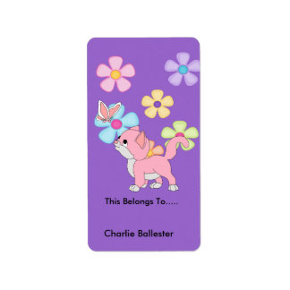 蔵書票ラベルキッズシール子猫 ラベル