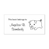 蔵書票ランニングのピグレットピッグ ラバースタンプ (インプリント)