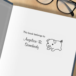 蔵書票ランニングのピグレットピッグ ラバースタンプ