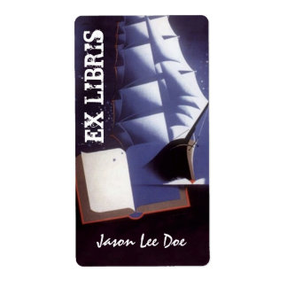 蔵書票元天秤座ヴィンテージ海賊帆走船 ラベル