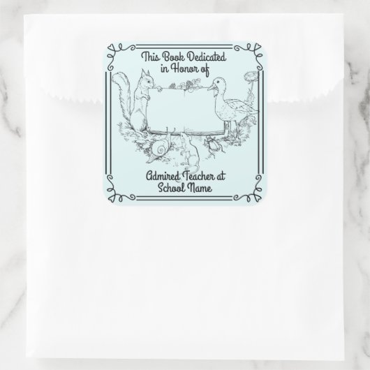 蔵書票先生への献身。パーソナライズ スクエアシール (バッグ)