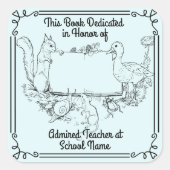 蔵書票先生への献身。パーソナライズ スクエアシール (正面)