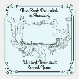 蔵書票先生への献身。パーソナライズ スクエアシール