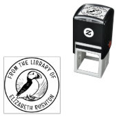 蔵書票図書館のパフィン セルフインキングスタンプ (インサイチュ)