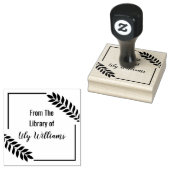 蔵書票図書館の熱帯葉 ラバースタンプ (押印)