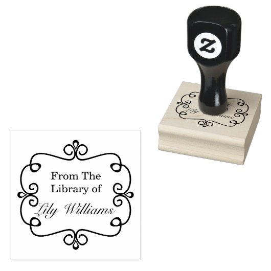 蔵書票書室の白黒 ラバースタンプ (押印)