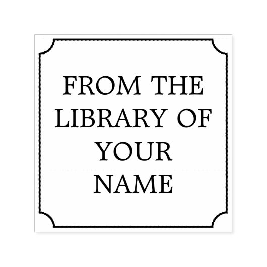 蔵書票枠シンプル付き セルフインキングスタンプ (デザイン)