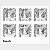 蔵書票, パーソナライズされた,ビクトリアン再現Sq スクエアシール (シート)