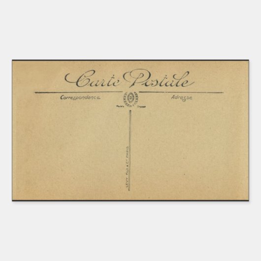 蔵書票+ラベル：ヴィンテージフランスのポストカードRECTANG 長方形シール (正面)