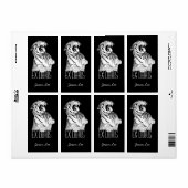 蔵書票exリビスホワイトタイガー大きな猫オンブラック ラベル (フルシート)