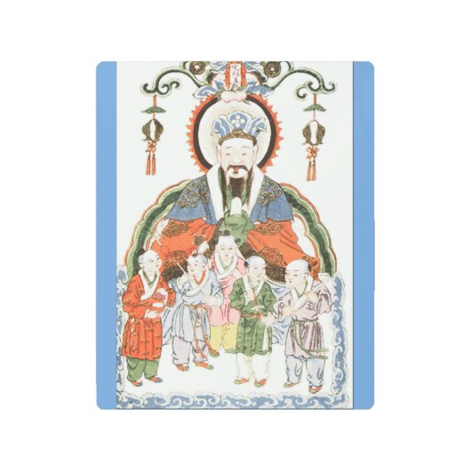 蔵王ジュン中国のキッチンゴッドメタルウォールアート メタルプリント (正面)