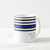 薄いおもしろいブルーライン米国旗警察官贈り物 コーヒーマグカップ (正面右)