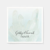 薄いアイスブルーの結婚結晶 スタンダードカクテルナプキン (正面)