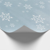 薄いアイスブルーウォーターカラースノーフレーク ラッピングペーパー (角)