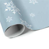 薄いアイスブルーウォーターカラースノーフレーク ラッピングペーパー (ロールコーナー)