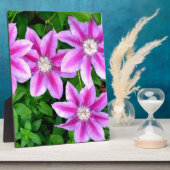 薄いエレガントピンクの紫の花模様boho植物学 フォトプラーク (側面)