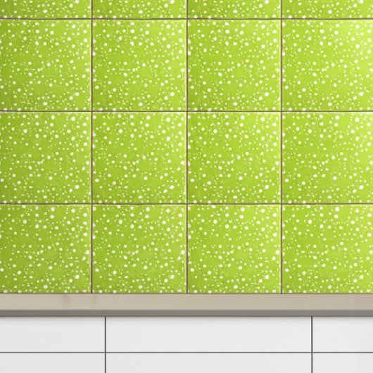 薄いエレガント緑と白の水玉模様 | モダン タイル