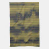 薄いエレガント金ゴールドとネイビーブルー垂直ストライプ色 キッチンタオル (縦)