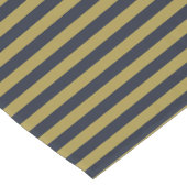 薄いエレガント金ゴールドとネイビーブルー垂直ストライプ色 ショートテーブルランナー (コーナー)