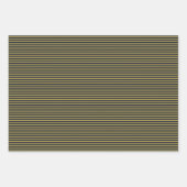 薄いエレガント金ゴールドとネイビーブルー垂直ストライプ色 ラッピングペーパーシート (正面3)