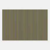 薄いエレガント金ゴールドとネイビーブルー垂直ストライプ色 ラッピングペーパーシート (正面2)