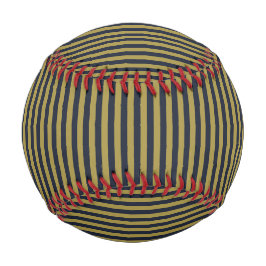 薄いエレガント金ゴールドとネイビーブルー垂直ストライプ色 野球ボール