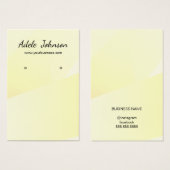 薄いエレガント黄色の幾何学的イヤリングカード (正面&裏面)