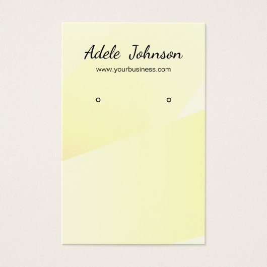 薄いエレガント黄色の幾何学的イヤリングカード (正面)