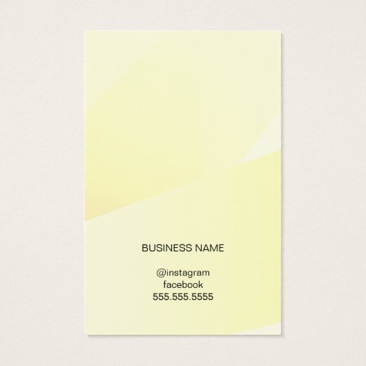 薄いエレガント黄色の幾何学的イヤリングカード (裏面)