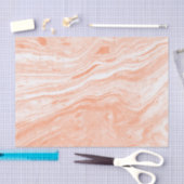 薄いオレンジと白い大理石のパターン 薄葉紙 (クラフト)