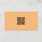 薄いオレンジ色のグラフィティ汚れたQrコード 名刺 (裏面)