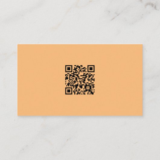 薄いオレンジ色のグラフィティ汚れたQrコード 名刺 (裏面)