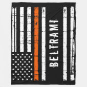 薄いオレンジ色のラインフラッグパーソナライズされた検索レスキュー フリースブランケット (正面)