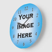 薄いカスタム黒い数字のドロップシャドウ付き時計 ラージ壁時計 (傾斜)