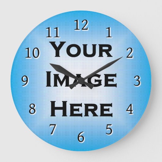 薄いカスタム黒い数字のドロップシャドウ付き時計 ラージ壁時計 (正面)