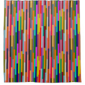 薄いカラフルストライプ シャワーカーテン (正面)